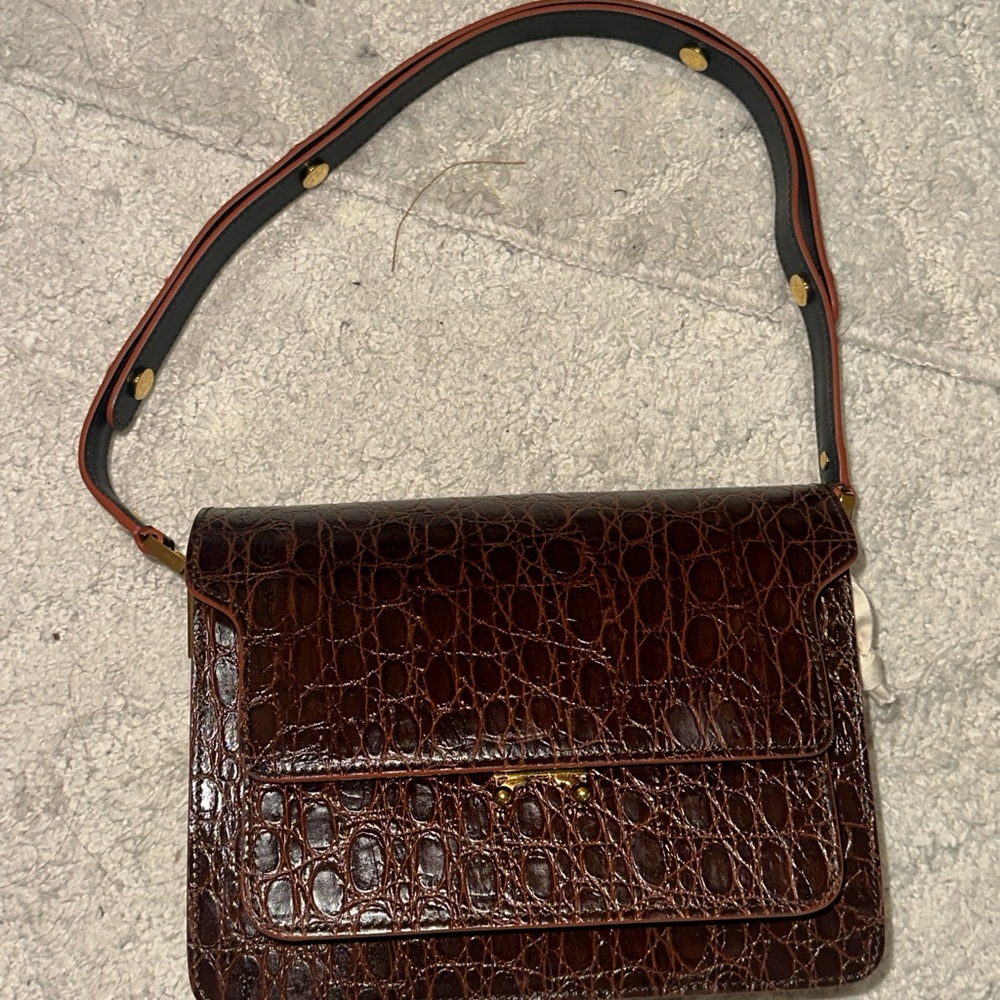 MARNI Trunk crocodile textured bag
